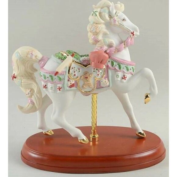 Lenox Christmas Sweet Treats Carousel Horse Figurine Annual Candy Canes 2017 NEW - Picture 2 of 3